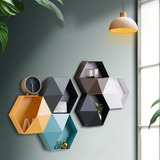 Estante De Pared Hexagonal, Almacenamiento Geométrico, Geomé