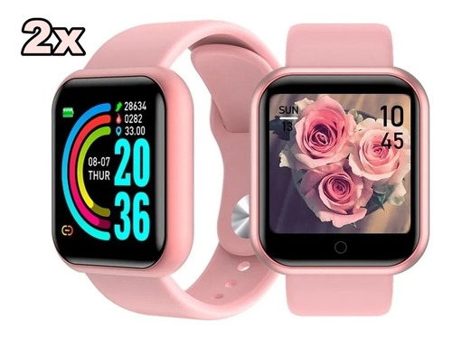 Kit 2 Relógios Smartwatch D20 P/ Android Ios iPhone Promoção