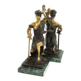 Soporte Libros Dama Justicia Laton Bañado Bronce Base Marmol