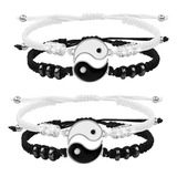 Hermosas Pulseras 4 Pack Amigos Amistad Yin Yang Hilos B086