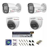 Kit Dvr Hikvision 4 Canais Full /cameras Colorvu/ Acessorios