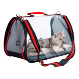 Bolsa De Viaje Transportadora Gato Perro Mascotas Pequeñas Color Rojo