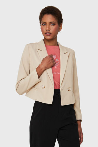 Blazer Crop Cruzado Beige Nicopoly