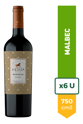 Vino La Celia Reserva Malbec Tinto 750ml Caja X6 La Barra