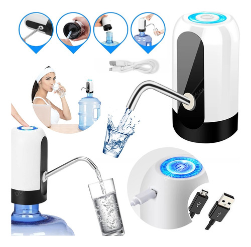 Dispenser Bomba De Agua Para Bidones Recargable Cable Usb