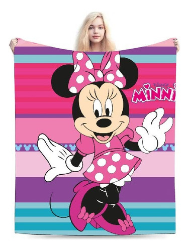 Cobija Minnie Mouse 160cm X 180cm Sin Ovejero