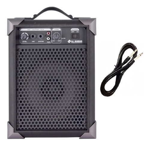 Caixa De Som Amplificada Microfone/guitarra Lx40 + Cabo P10