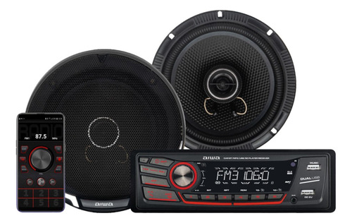 Combo Radio Para Auto + Parlantes Aiwa