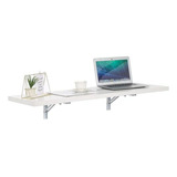 Escritorio Plegable De Pared, Mesa Flotante, 47x16, Blanco, 