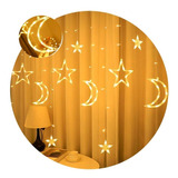 Luces Luna Y Estrella Separadas Cascada Decoración Navideña