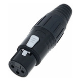 Conector Canon Hembra Xlr Seetronic Ficha Negra Color Negro