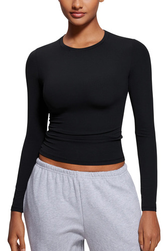 Crz Yoga Camisetas Deportivas De Manga Larga Para Mujer