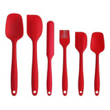 Set Espátula Silicona Antiadherente 6 Unidades Rojo