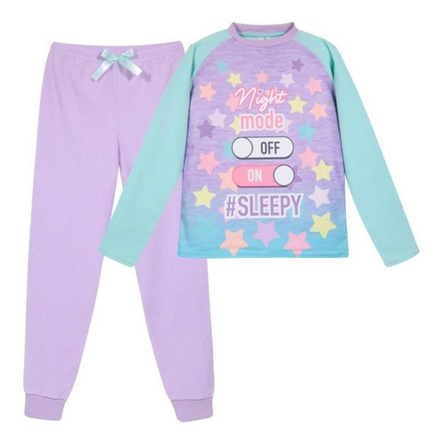 Pijama Teens Niña Polar Sublimado Sleepy  Lila H2o Wear