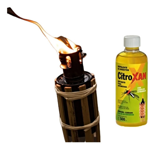 Combo 4 Antorchas De 1,5 Mts + Citronella Citroxan 500 Ccc