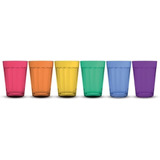 Copo Americano Rainbow Neon 190ml - 6 Unidades