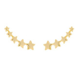 Brinco Ear Cuff De Estrelas Trab Folheado À Ouro 18k