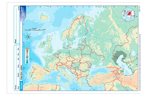 Mapas Rivadavia N°5 Block X20 Europa Fisico Politico