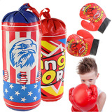 Brinquedo Infantil Saco De Pancada E Luvas Boxe Para Treino