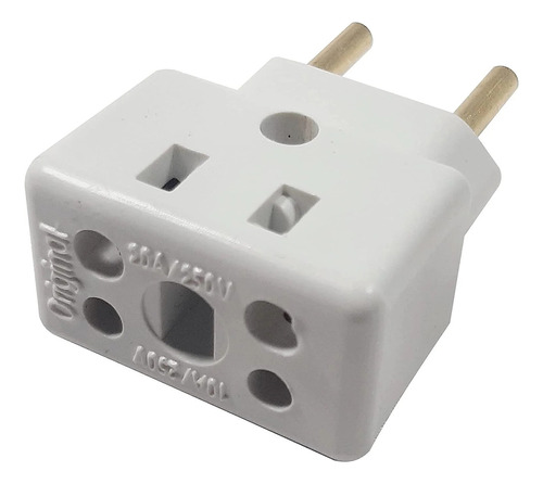 Adaptador De Tomada 3 Pinos P/ 2 Benjamin Tipo Bob 10 E 20 Amperes 110v/220v