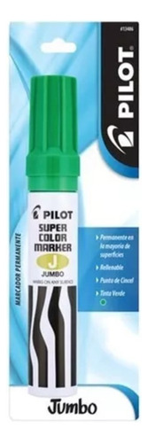 Marcador Plumon Jumbo Pilot Tinta Verde Cincel Permanente