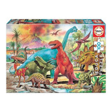 Rompecabezas Dinosaurios T Rex Triceratops 100 Pz Educa