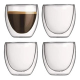 Set X4 Vasos Doble Vidrio Nespresso Simil Bodum 75ml