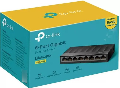 Switch 8 Portas Gigabit Tp-link Ls1008g 10/100/1000