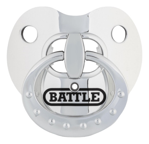 Bucal Battle Binky Chrome Silver Football Americano