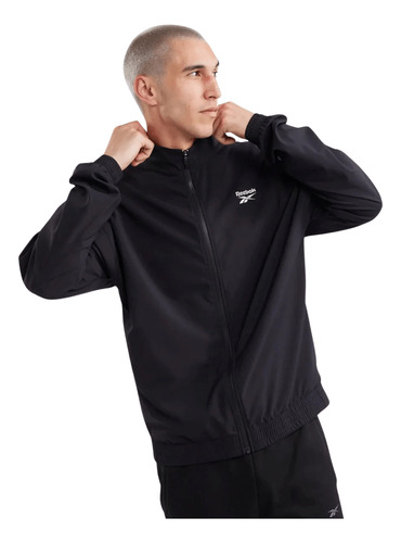 Campera Reebok Training Hombre Woven Tracktop Negra