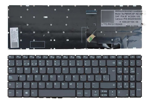 Teclado 9z.ncssn.10s Para Lenovo S145-15 S145-15iil S145-15ast S145-15api Color Gris Oscuro