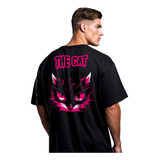 Playera  The Cat Pink / Unisex /oversize