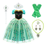 Vestido De Princesa De Anna, Disfraz De Frozen Diseñopara Niña, Ropa De Halloween, Fiesta De Cumpleaños O Cosplay, Belleza, Vestir Con Accesorios