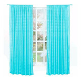 Juego Cortinas Soft Turquesa 2 Panel 1.30 X 2.20 Satinadas