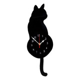 Relojes De Pared Péndulo Cat Gato Negro
