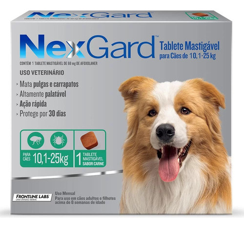 Anti Pulgas Carrapatos Nexgard 10,1 A 25kg Seu Pet Dog