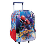 Mochila Wabro Spiderman City Hombre Araña Carro Escolar 14 P