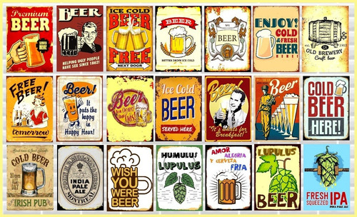 Chapas Vintage  (tipo Cuadros) - Cerveza - Beer