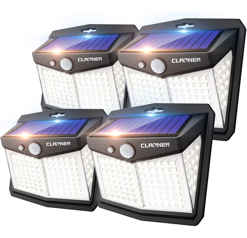 Claoner - Luces Solares Con Sensor De Movimiento [128 Led/4