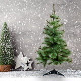Árvore De Natal Pinheiro De Mesa Luxo 60cm Verde 35 Galhos
