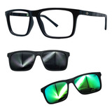 Oculos Mormaii 6112 Swap 4 Aco Com 2 Clipons Cinza E Verde