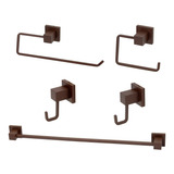 Kit Acessórios Banheiro Quadrit 2 Cabides Aço Corten