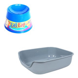 Kit Pet Games Caixona Higiênica + Comedouro Elevado Cat Eat