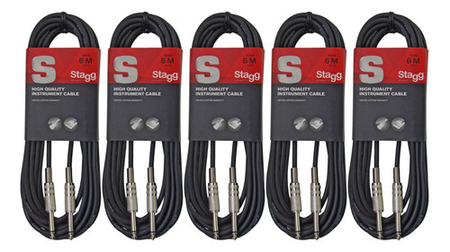 Cable Plug-plug 6 Metros Stagg Sgc6 Pack X5