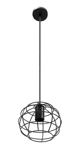 Lámpara Colgante De Aluminio Negro Redonda 18cm - E27