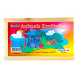 Dominó Jogo Educativo Pedagógico Animais Zoológico 28pcs Mdf