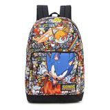 Mochila De Costas Juvenil Do Sonic By Luxcel Ref.46961 Cor Laranja