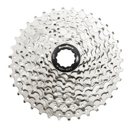 Cassette Piñones Ruta Csr91 9p 11/28d Nickel Plata Sunrace Color Gris