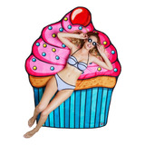 Toalla De Playa Cupcake Bigmouth Inc Color Rosa