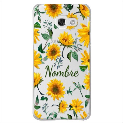 Funda Galaxy Girasoles Personalizada Con Tu Nombre